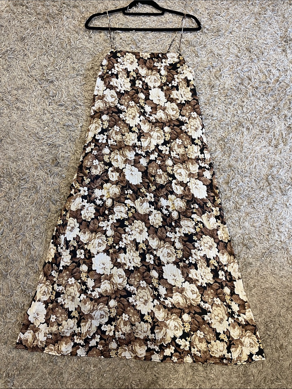 Abercrombie & Fitch Brown and Cream Floral Maxi Skirt